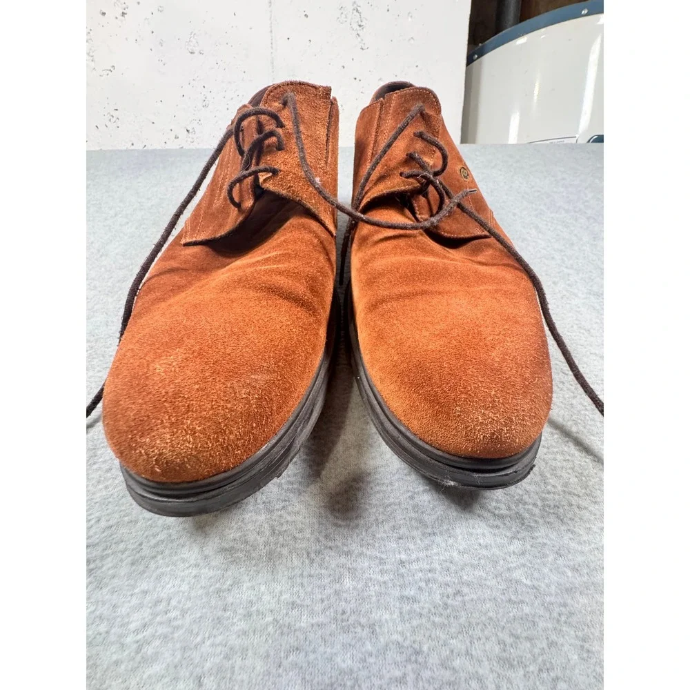 Dino Bigioni Mens Cognac Suede Derby Shoes Made in Italy Brown DB11428 Size 43.5